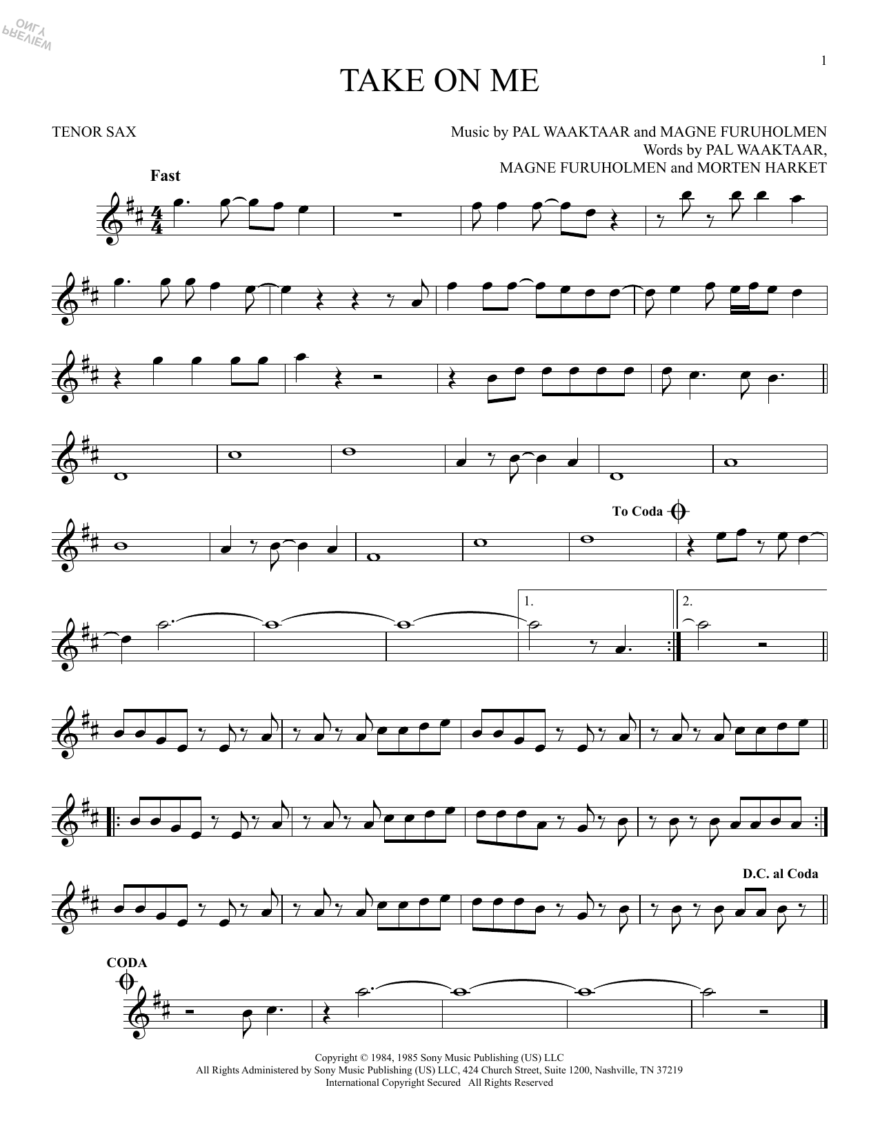 Product gallery: Page 1 of 1 Take On Me, a-ha