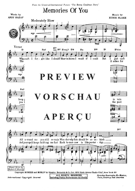 Produktgalerie: Seite 3 von 8 Memorys Of You , Goodmann, Benny, Klavier und Gesang