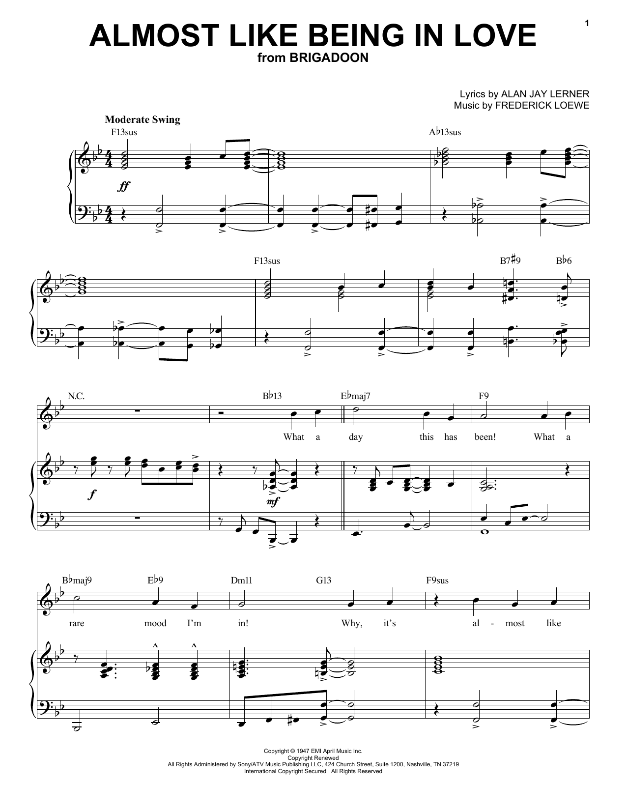 Produktbild zu: Almost Like Being In Love [Jazz version] (arr. Brent Edstrom)