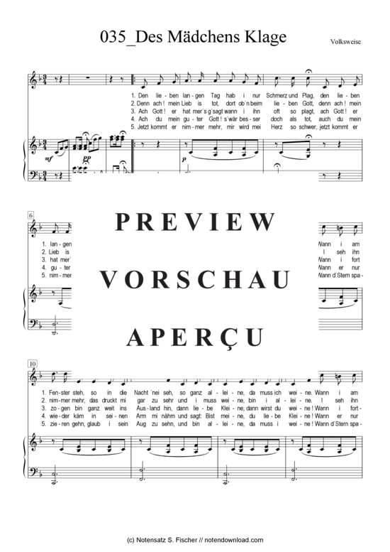 Produktgalerie: Seite 2 von 3 Des Mädchens Klage , , Klavier und Gesang
