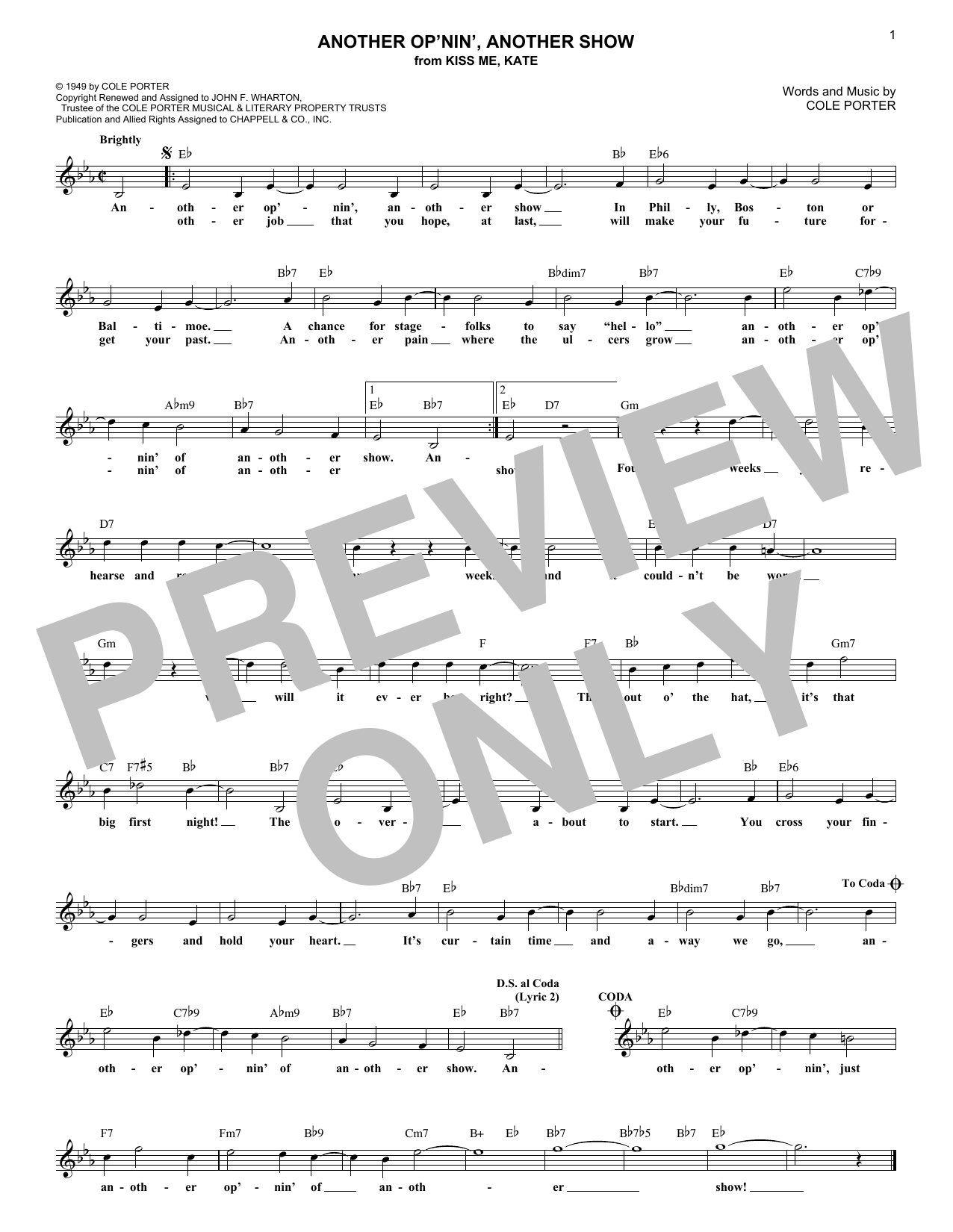 Product picture to: Another Op'nin', Another Show (from Kiss Me, Kate)