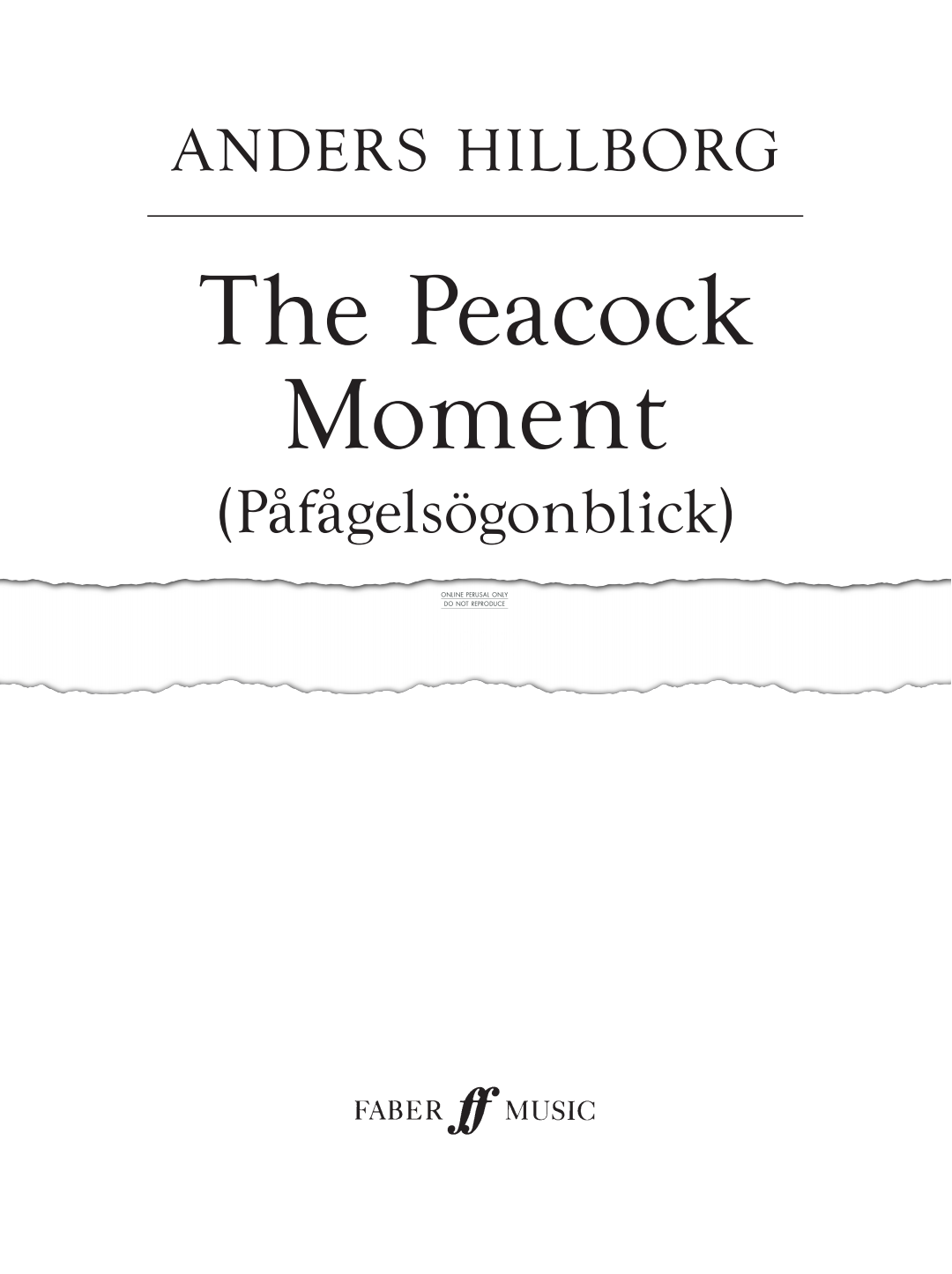 Produktgalerie: Seite 1 von 1 The Peacock Moment (Påfågelsögonblick), Anders Hillborg, Klavier