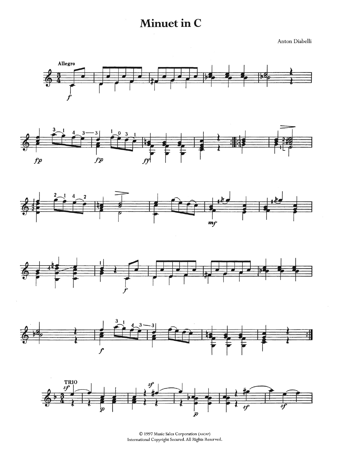 Product gallery: Page 1 of 1 Minuet In C, Anton Diabelli