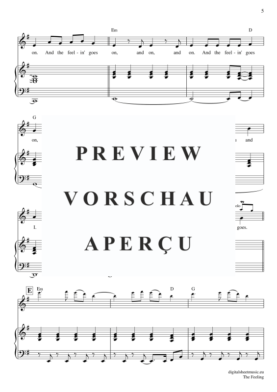 Product gallery: Page 6 of 7 The Feeling, Frequencies, Lost, Voice with Piano Accompaniment