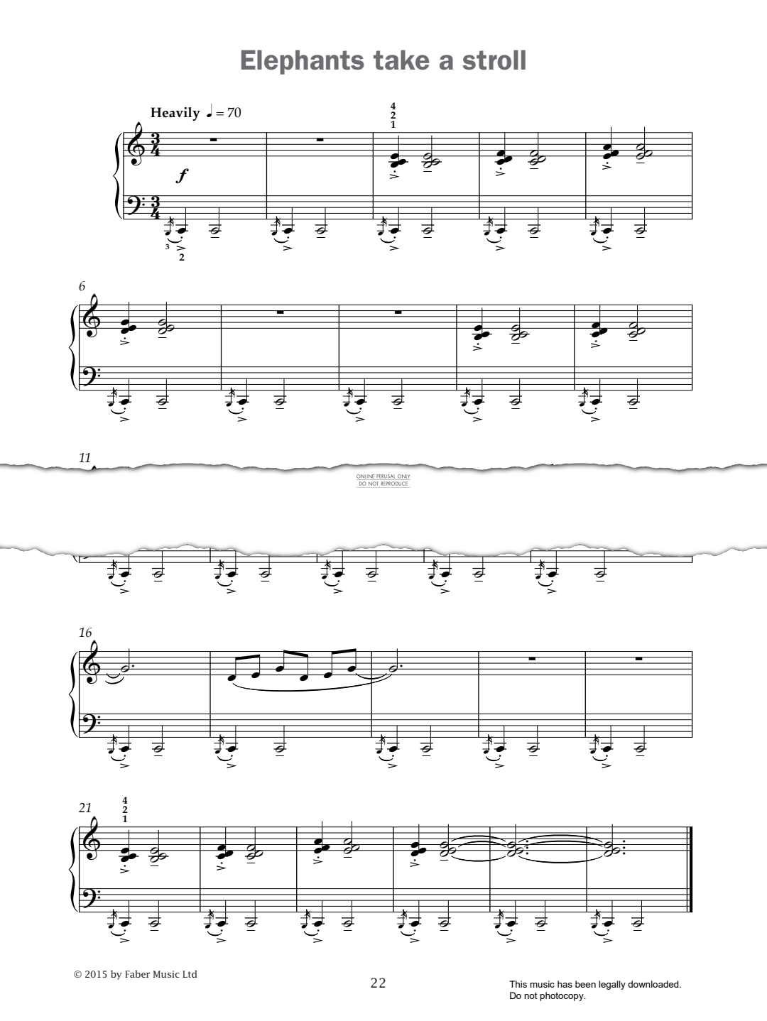 Produktgalerie: Seite 1 von 1 Elephants take a stroll (from 'Improve Your Sight-Reading! A Piece a Week Piano Grade 2'), Paul Harris, Klavier