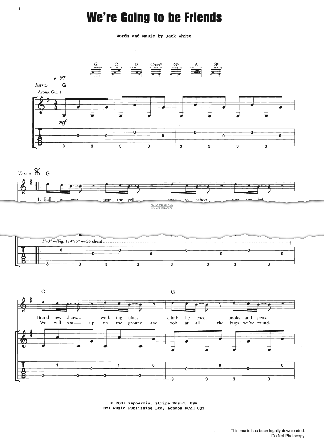 Product gallery: Page 1 of 1 We're Going To Be Friends, The White Stripes