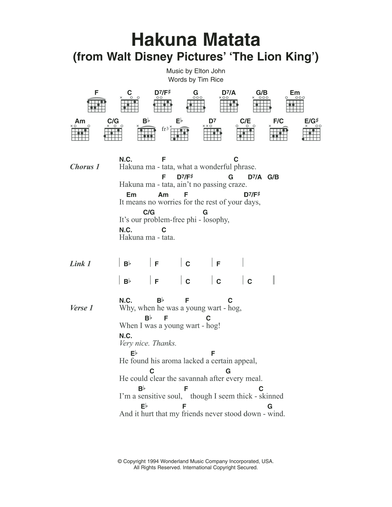 Produktbild zu: Hakuna Matata (from The Lion King)