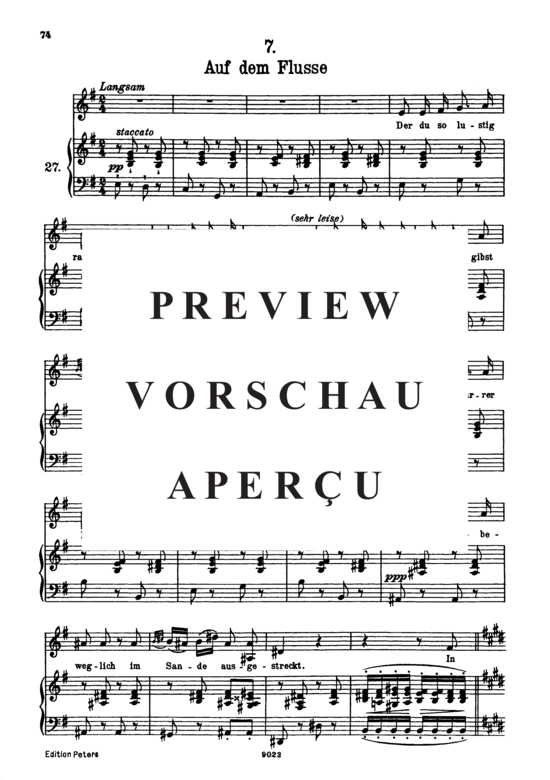 Product gallery: Page 2 of 5 Auf dem Flusse D.911-7 (Winterreise), , High Voice and Piano