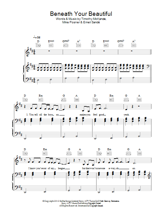 Produktbild zu:  Beneath Your Beautiful - Labrinth Featuring Emeli Sande