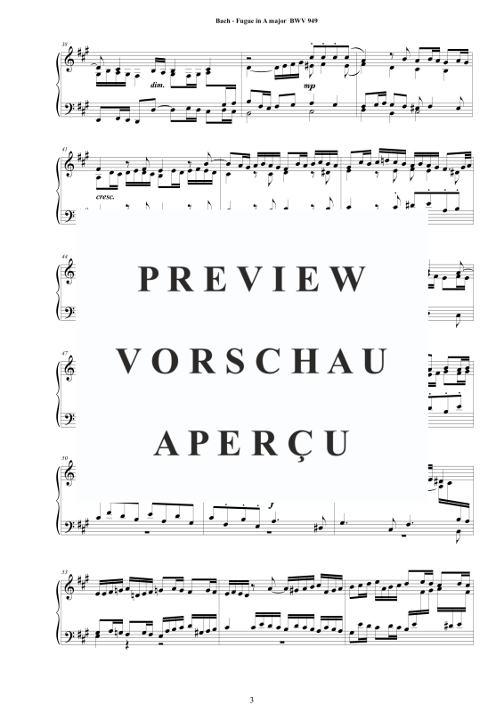 Product gallery: Page 4 of 6 Fugue in A major BWV 949, , Solo Piano