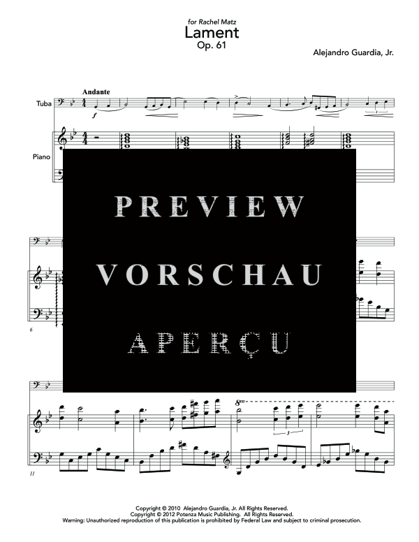 Product gallery: Page 5 of 9 Lament, , (tuba and piano)