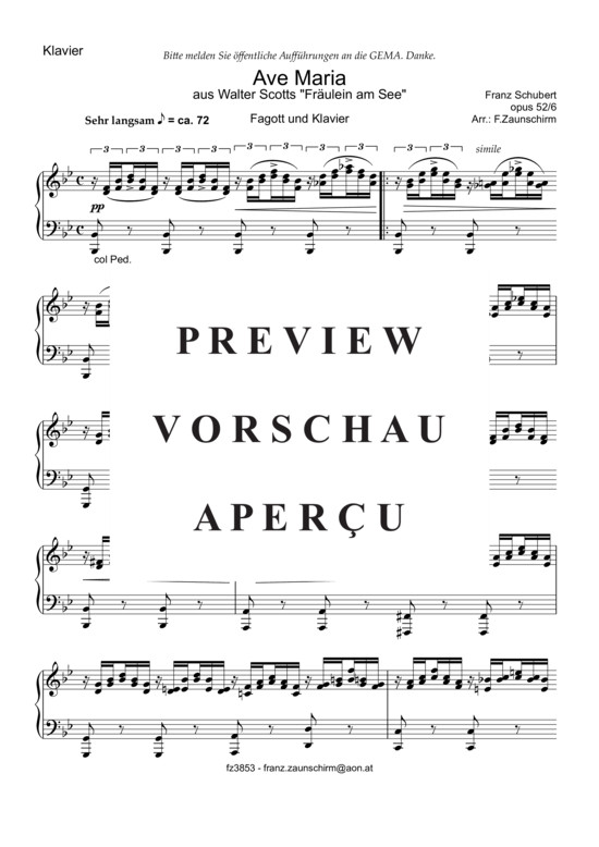 Product gallery: Page 6 of 7 Ave Maria , , (bassoon + piano)