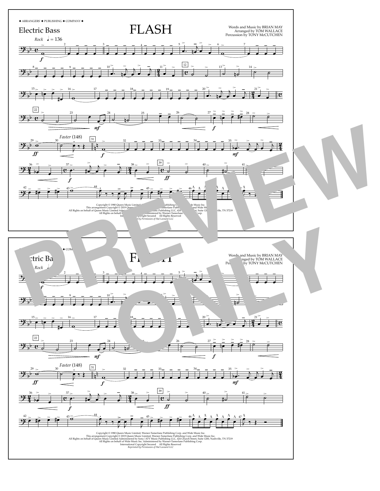 Product picture to: Flash (arr. Tom Wallace) - Electric Bass