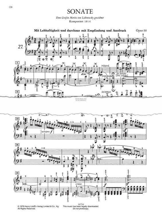 Produktbild zu: Piano Sonata No. 27 In E Minor Op.90
