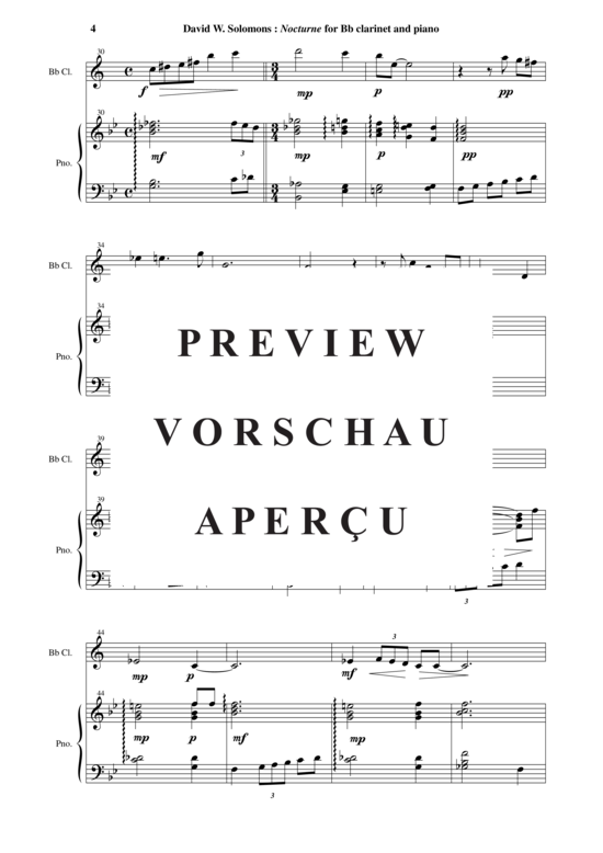 Product gallery: Page 5 of 14 Nocturne , , (clarinet in Bb + piano)