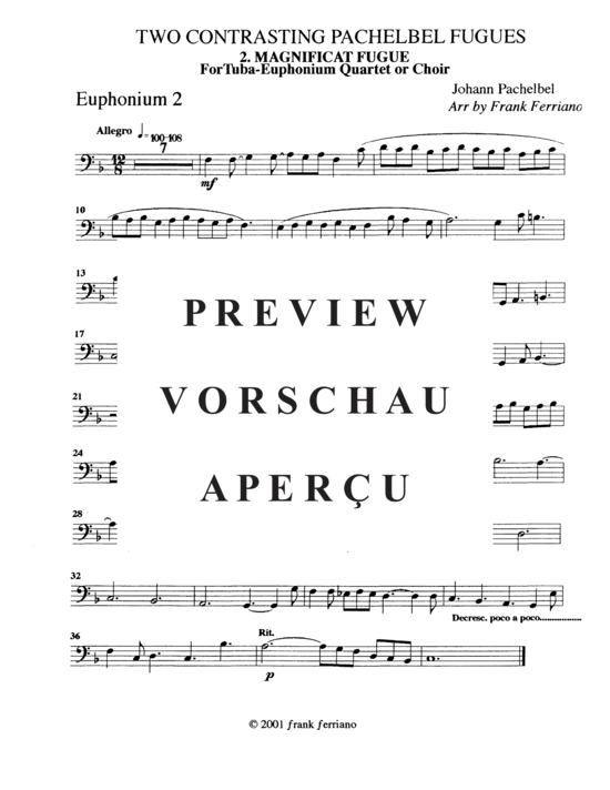 Product gallery: Page 12 of 18 Two Contrasting Pachelbel Fugues (Tuba Quintett EEE(T) , , TT)