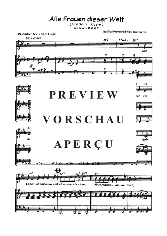 Product gallery: Page 4 of 4 Alle Frauen dieser Welt , , Piano and Voice