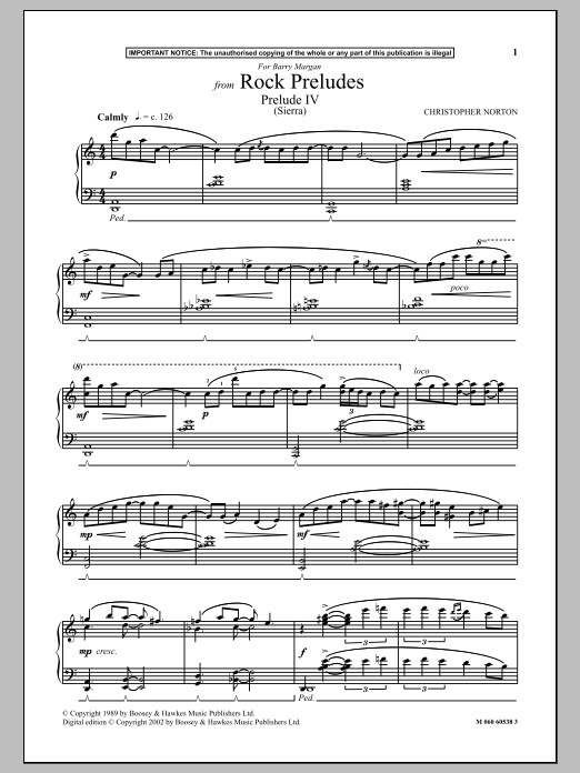 Product gallery: Page 1 of 1 Prelude IV (Sierra) (from Rock Preludes), Christopher Norton