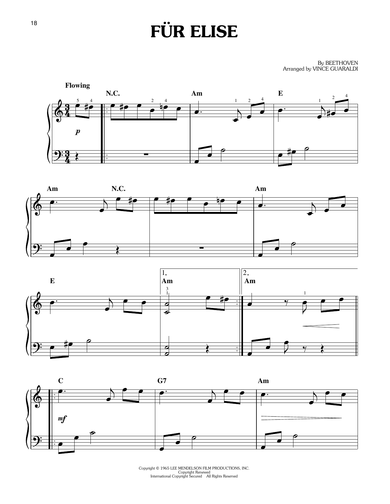 Produktgalerie: Seite 1 von 1 Fur Elise (from A Charlie Brown Christmas), Vince Guaraldi, Klavier