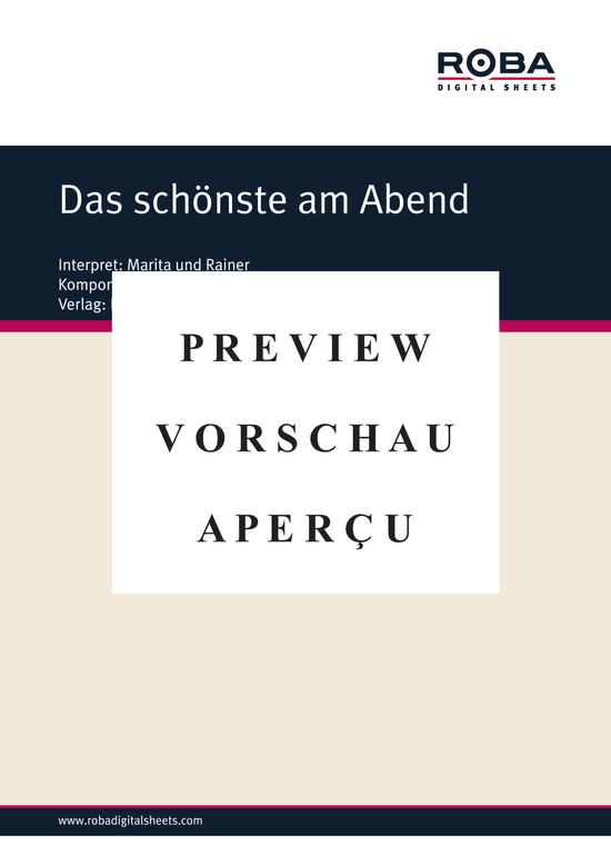 Product gallery: Page 2 of 3 Das schönste am Abend , Marita und Rainer, (Piano solo with underlaid text)