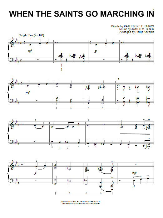 Product picture to: When The Saints Go Marching In (arr. Phillip Keveren)