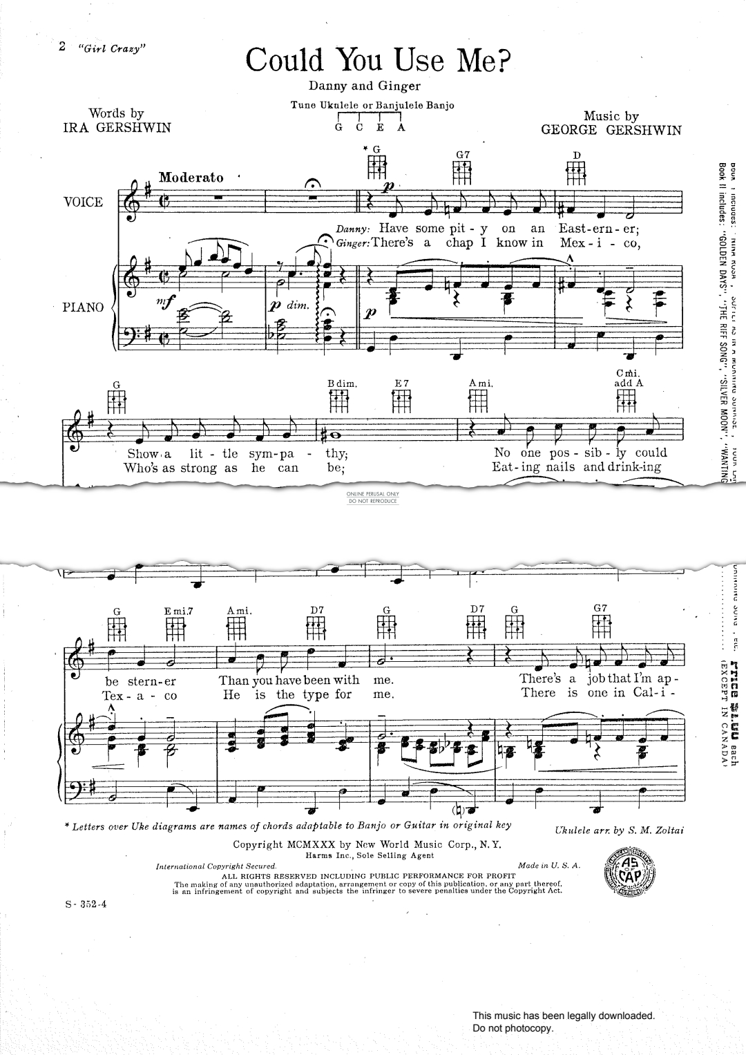 Product gallery: Page 1 of 1 Could You Use Me? (from 'Girl Crazy'), George Gershwin