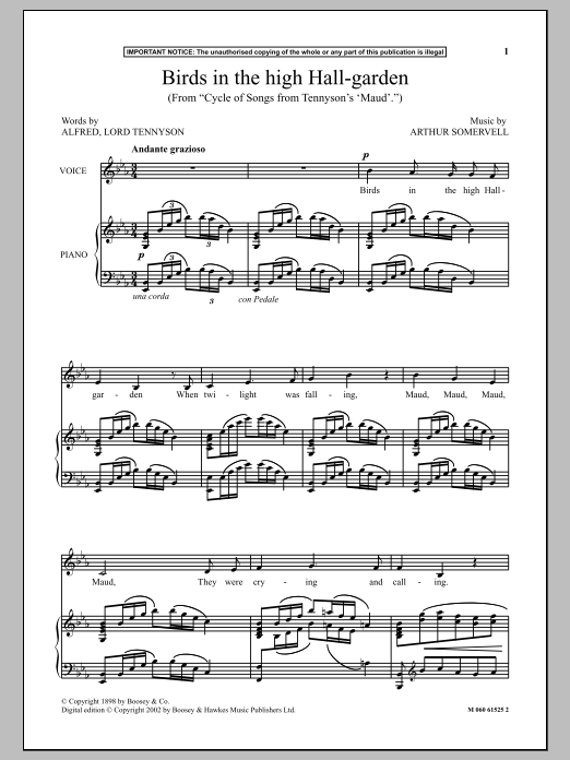 Produktbild zu: Birds In The High Hall Garden (from Cycle Of Songs From Tennyson's Maud)