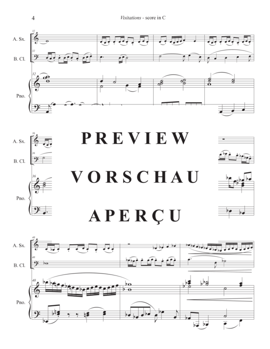 Product gallery: Page 8 of 21 Visitations from the Dark , , (alto saxophone, bass clarinet and piano)