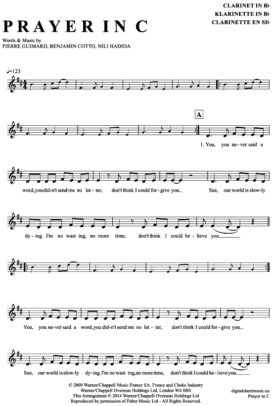 Product gallery: Page 1 of 4 Prayer in C , Wood, Lily and the Prick, Clarinet in B-flat