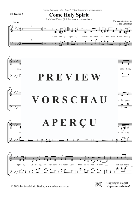 gallery: Come Holy Spirit, , Gemischter Chor 3-stimmig