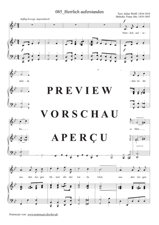 Product picture to: Herrlich auferstanden Aus Lahrer Kommersbuch, Klavierausgabe Band 2