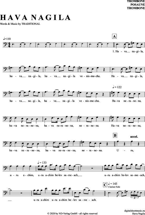 Product picture to: Hava Nagila Traditional