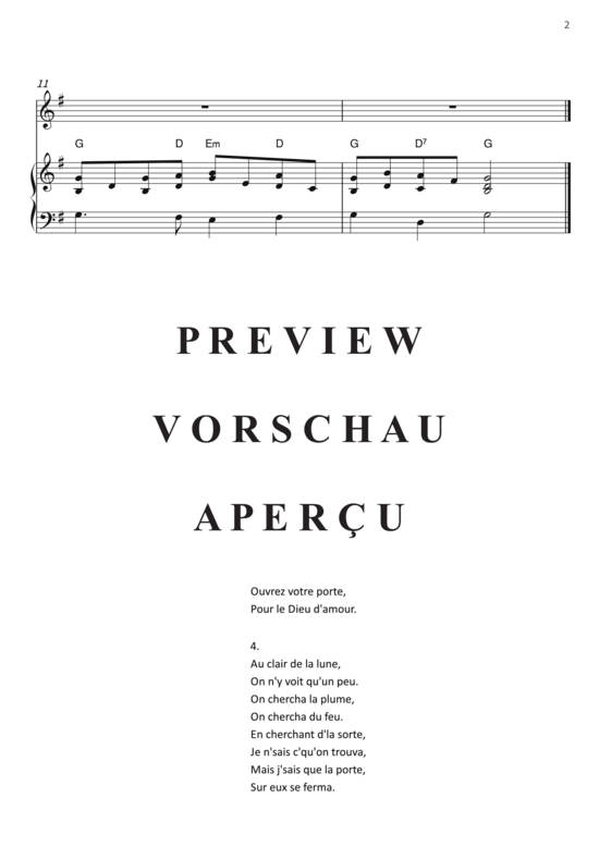 Produktgalerie: Seite 5 von 5 Au clair de la lune, , (Gesang + Klavier)