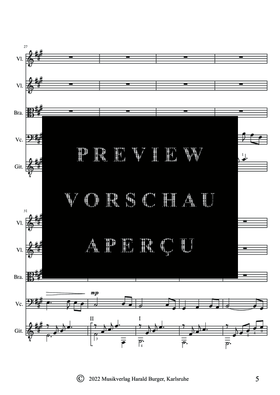 gallery: Eternal Love (Partitur), , Streicher Quartett und Gitarre