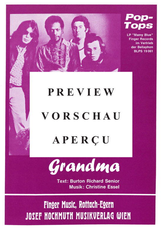 Produktgalerie: Seite 2 von 3 Grandma , Pop Tops, Klavier und Gesang