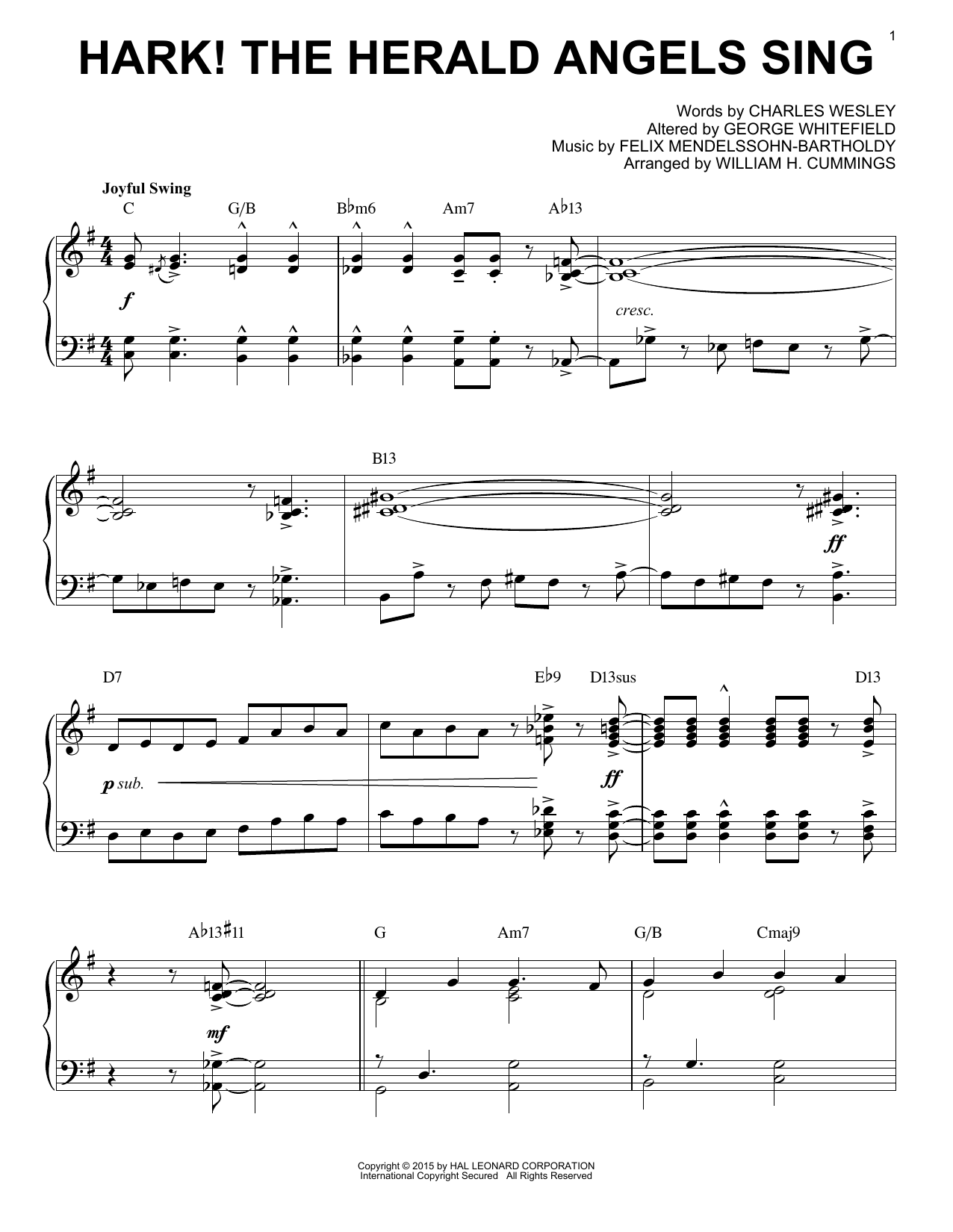Produktbild zu: Hark! The Herald Angels Sing [Jazz version] (arr. Brent Edstrom)