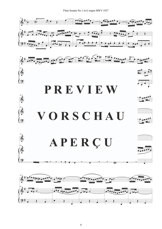 Produktgalerie: Seite 7 von 11 Flöten Sonate Nr. 1 in G-Dur BWV 1027, , Flöte und Cembalo/Klavier