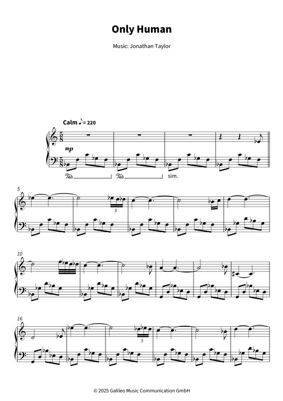 gallery: Only Human, , Klavier Solo