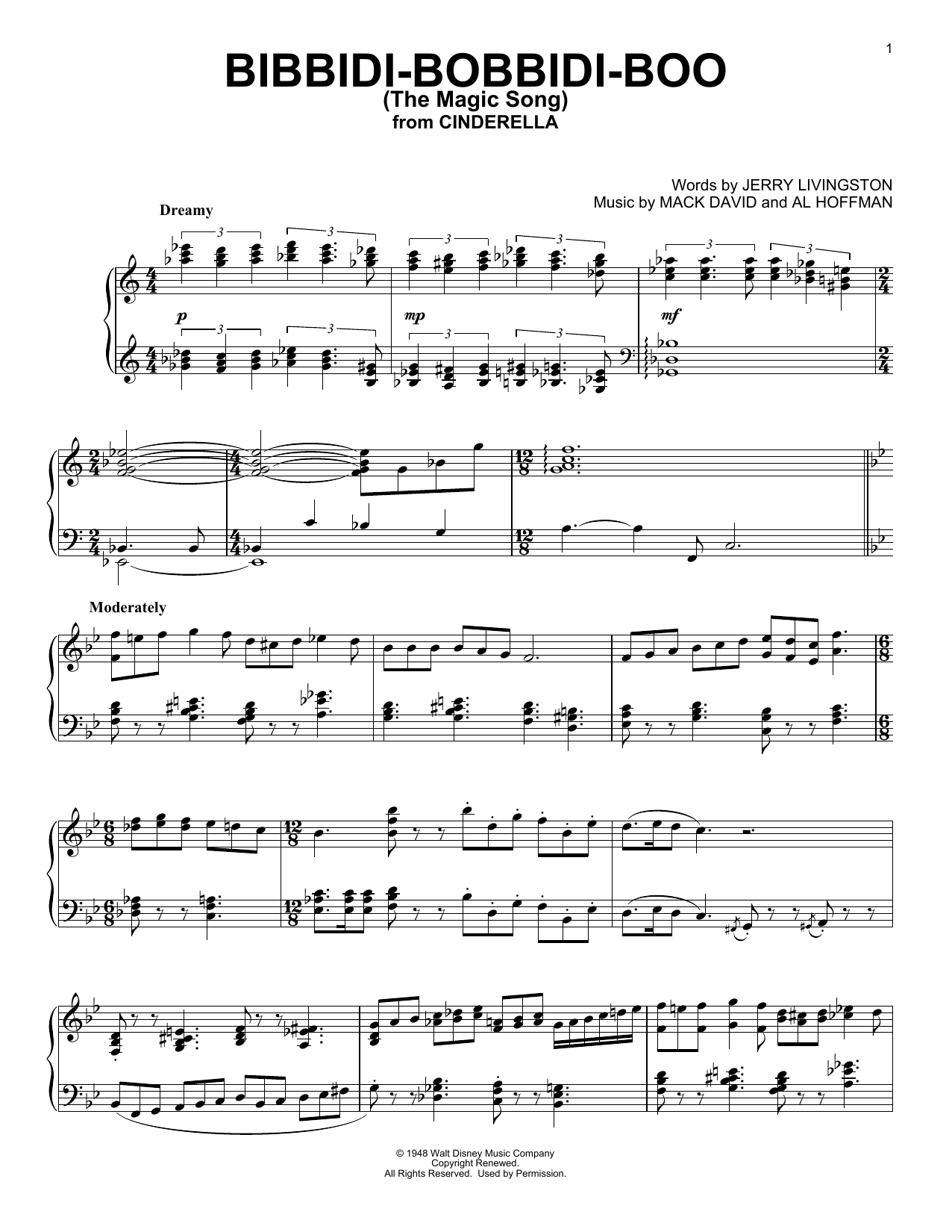 Produktbild zu: Bibbidi-Bobbidi-Boo (The Magic Song) (from Cinderella)