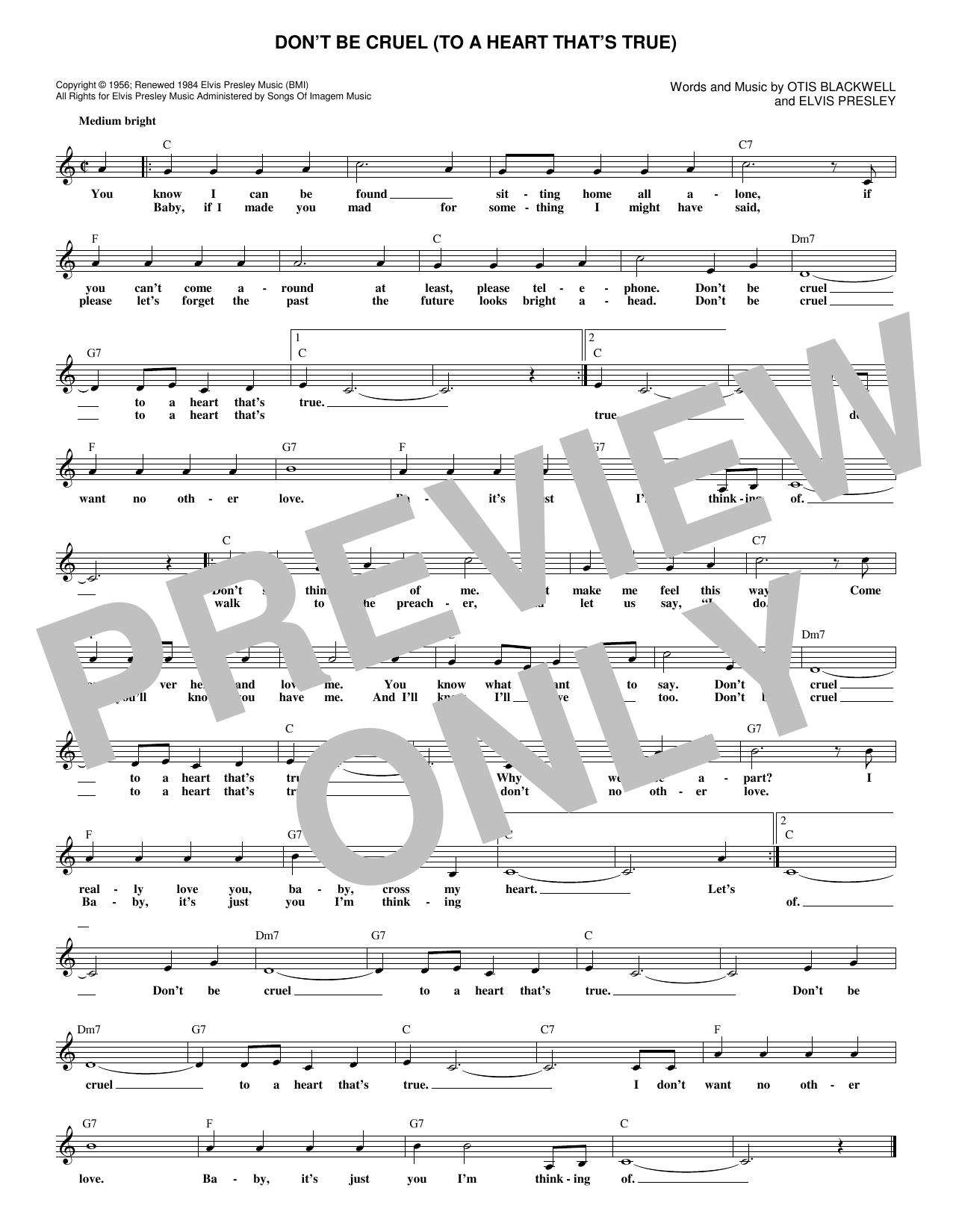 Produktgalerie: Seite 1 von 1 Don't Be Cruel (To A Heart That's True), Elvis Presley, Melodieinstrument