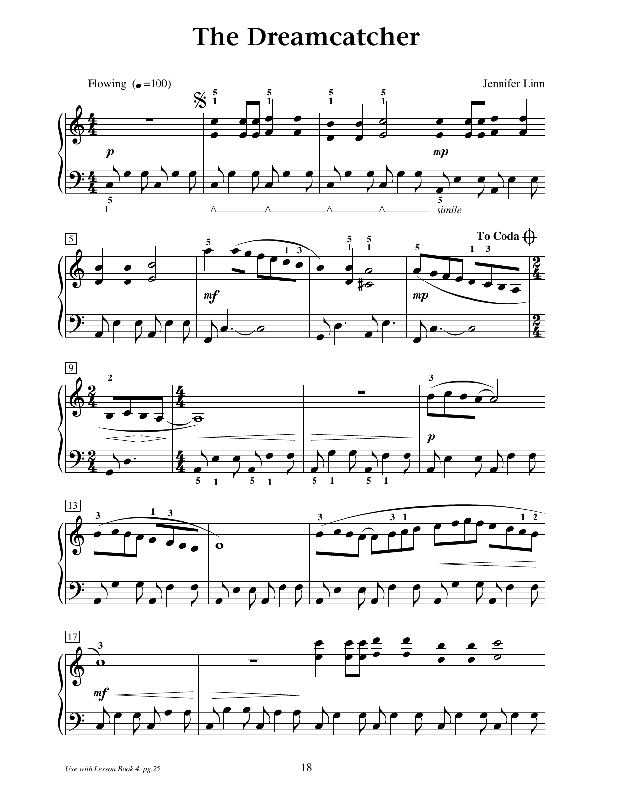 Produktgalerie: Seite 1 von 1 The Dreamcatcher, Jennifer Linn, Klavier