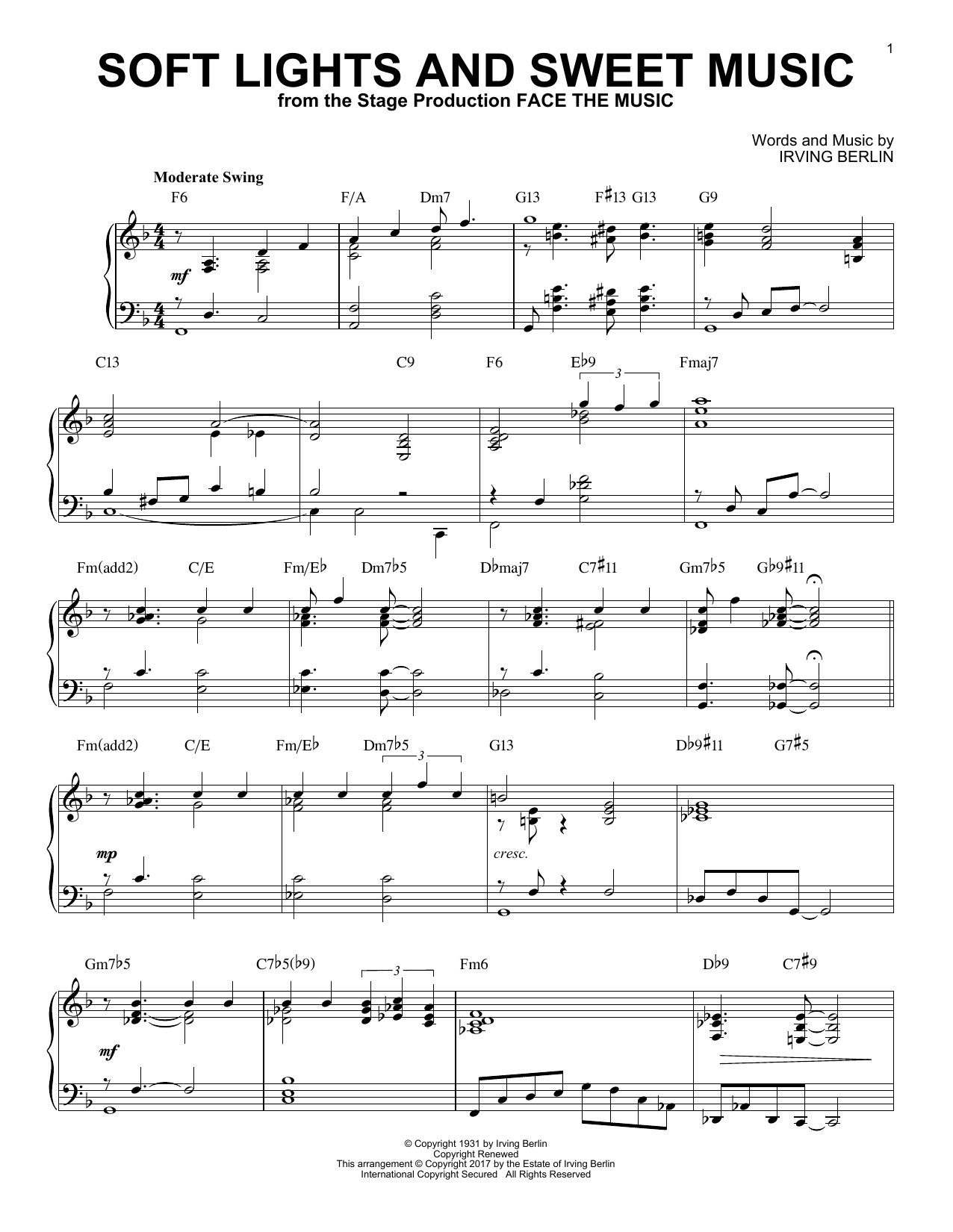 Product gallery: Page 1 of 1 Soft Lights And Sweet Music [Jazz version], Irving Berlin