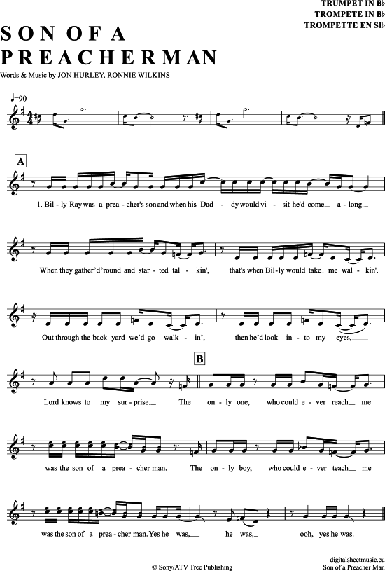 Produktgalerie: Seite 1 von 4 Son Of A Preacher Man  , Springfield, Dusty, Trompete in B