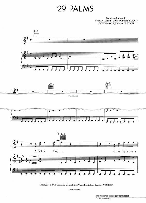 Produktgalerie: Seite 1 von 1 29 Palms (Twenty Nine Palms), Robert Plant, Gesang, Gitarre, Klavier
