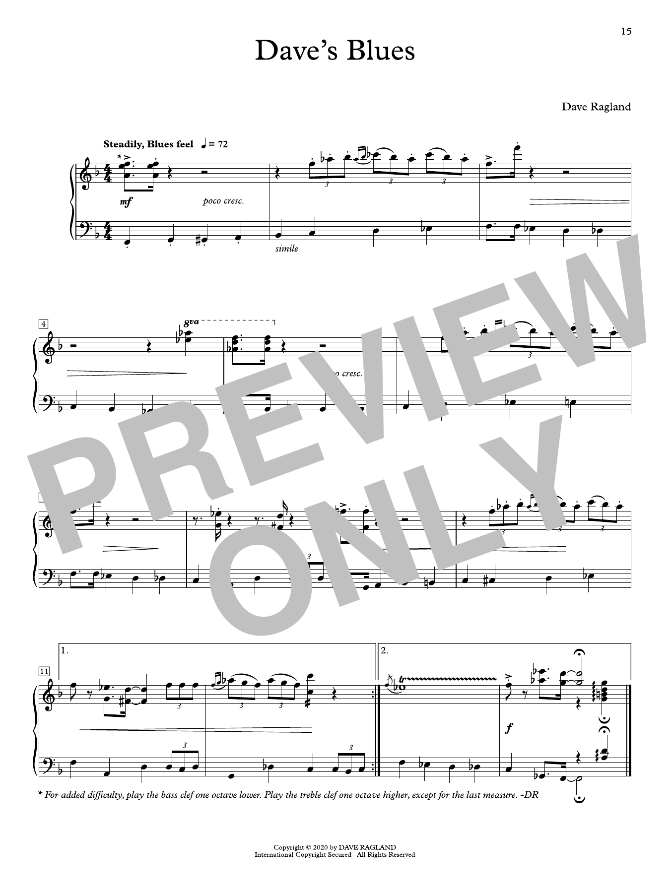 Produktgalerie: Seite 1 von 1 Dave's Blues, Dave Ragland, Klavier