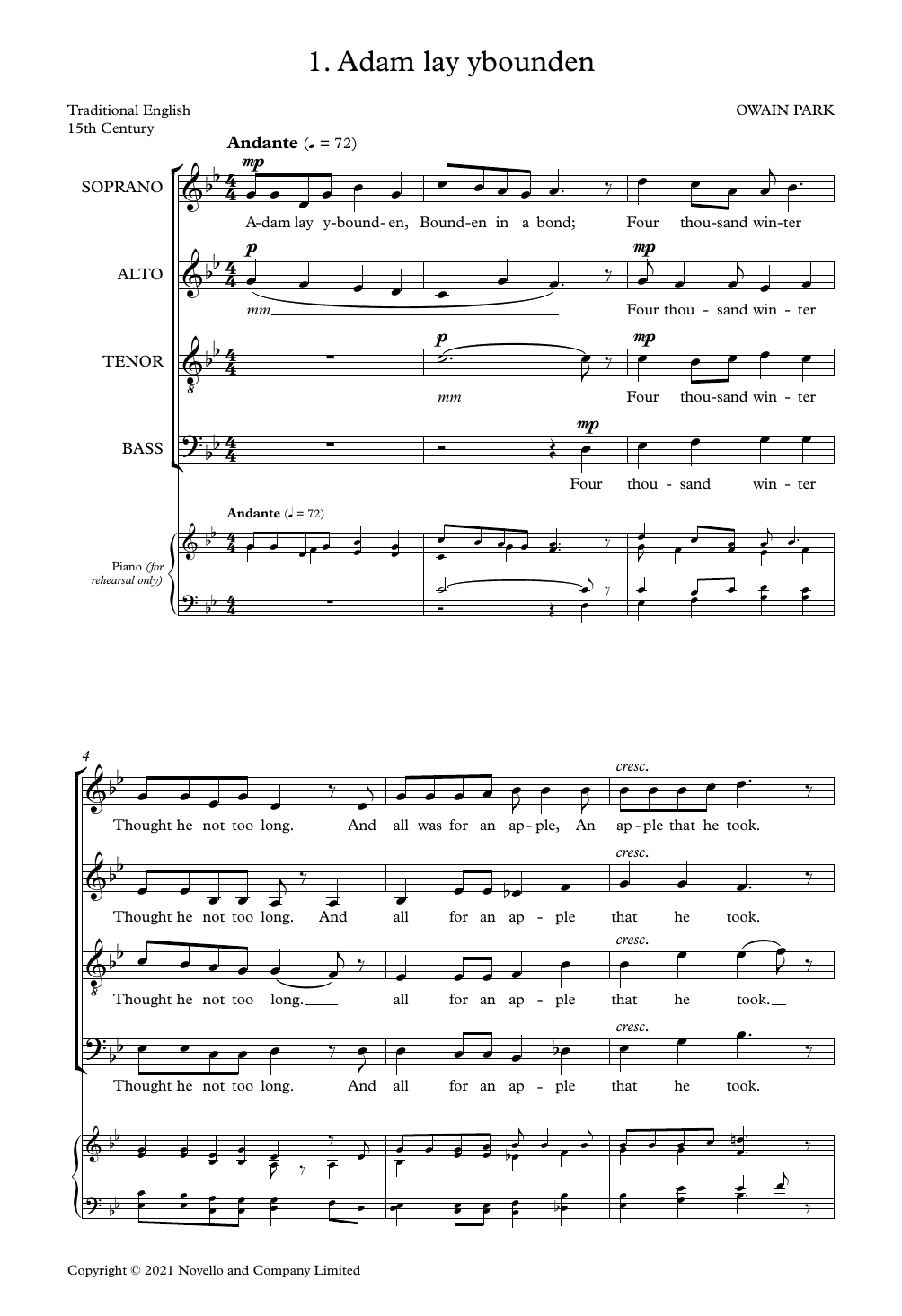 Produktbild zu:  Five Carols - Owain Park