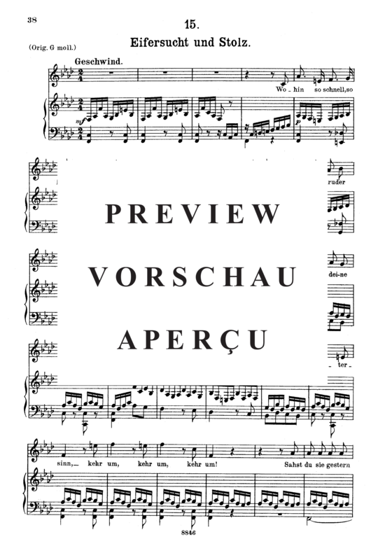 Product gallery: Page 2 of 4 Eifersucht und Stolz D.795-15 (Die Schöne Müllerin), , Medium Voice and Piano
