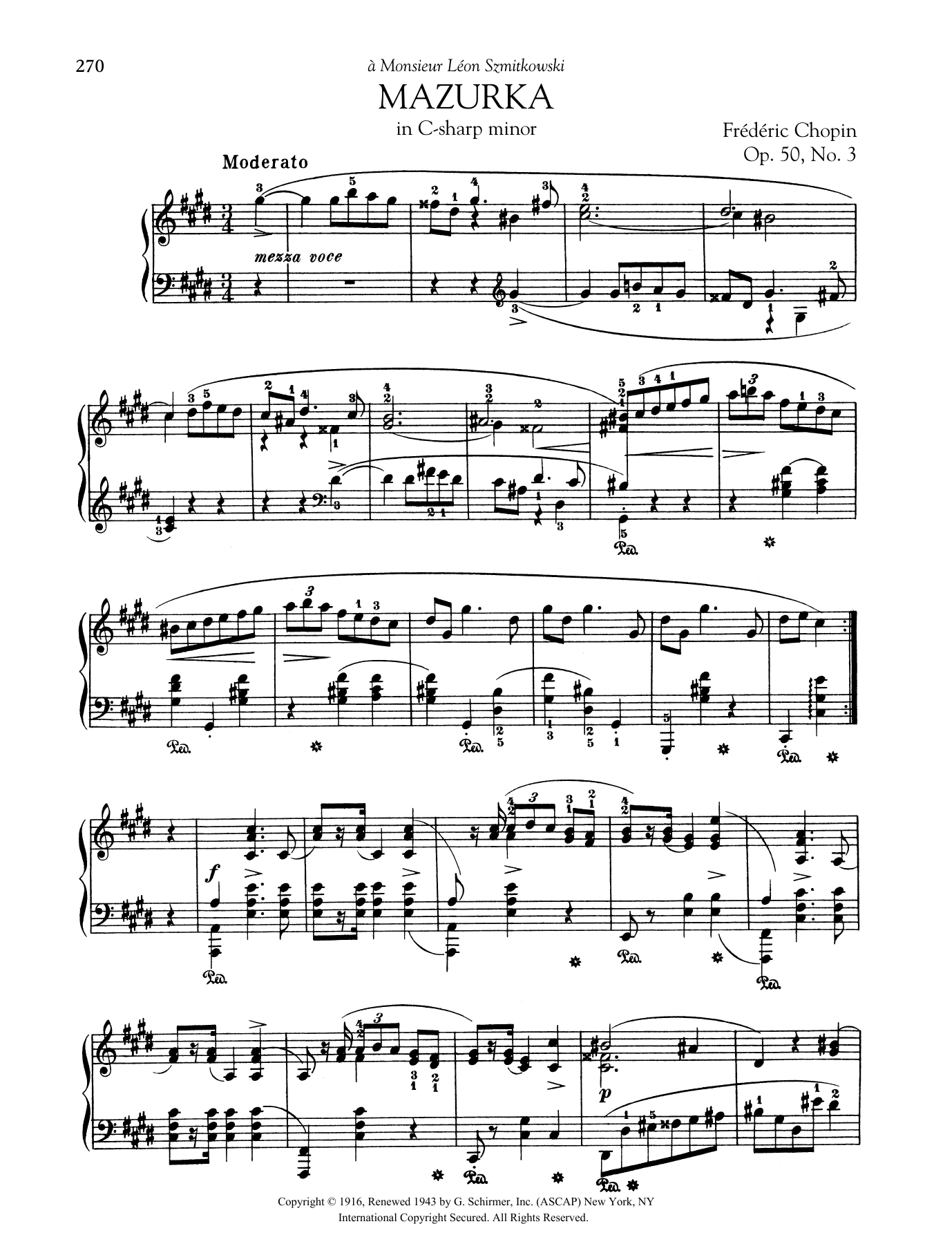 Product gallery: Page 1 of 1 Mazurka in C-sharp minor, Op. 50, No. 3, Frédéric Chopin