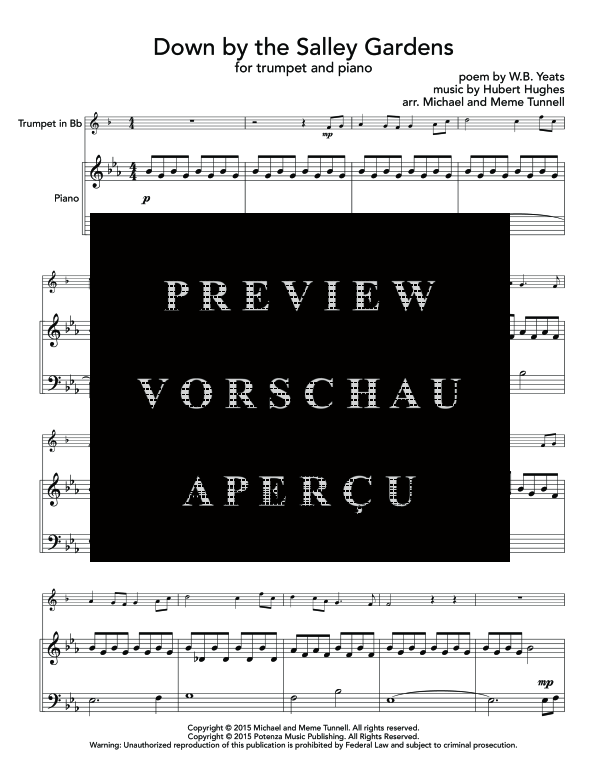 Produktgalerie: Seite 6 von 9 Down by the Salley Gardens, , (Trompete in B und Klavier)