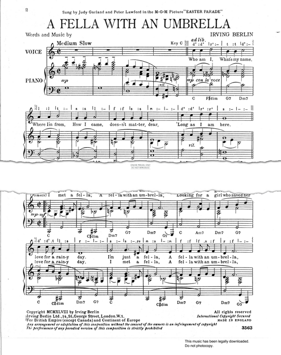 Produktbild zu: A Fella With An Umbrella (from 'Easter Parade')